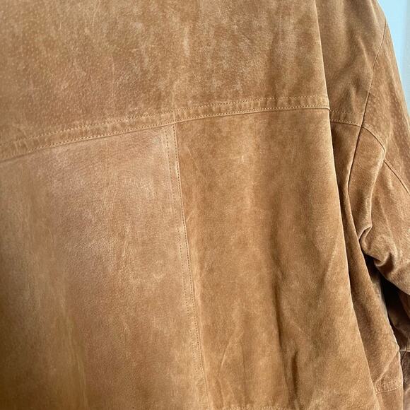 Joseph Barry Men's Vintage  Suede Shearling Lined Chore Jacket Tan Size 2XL - Picture 6 of 13